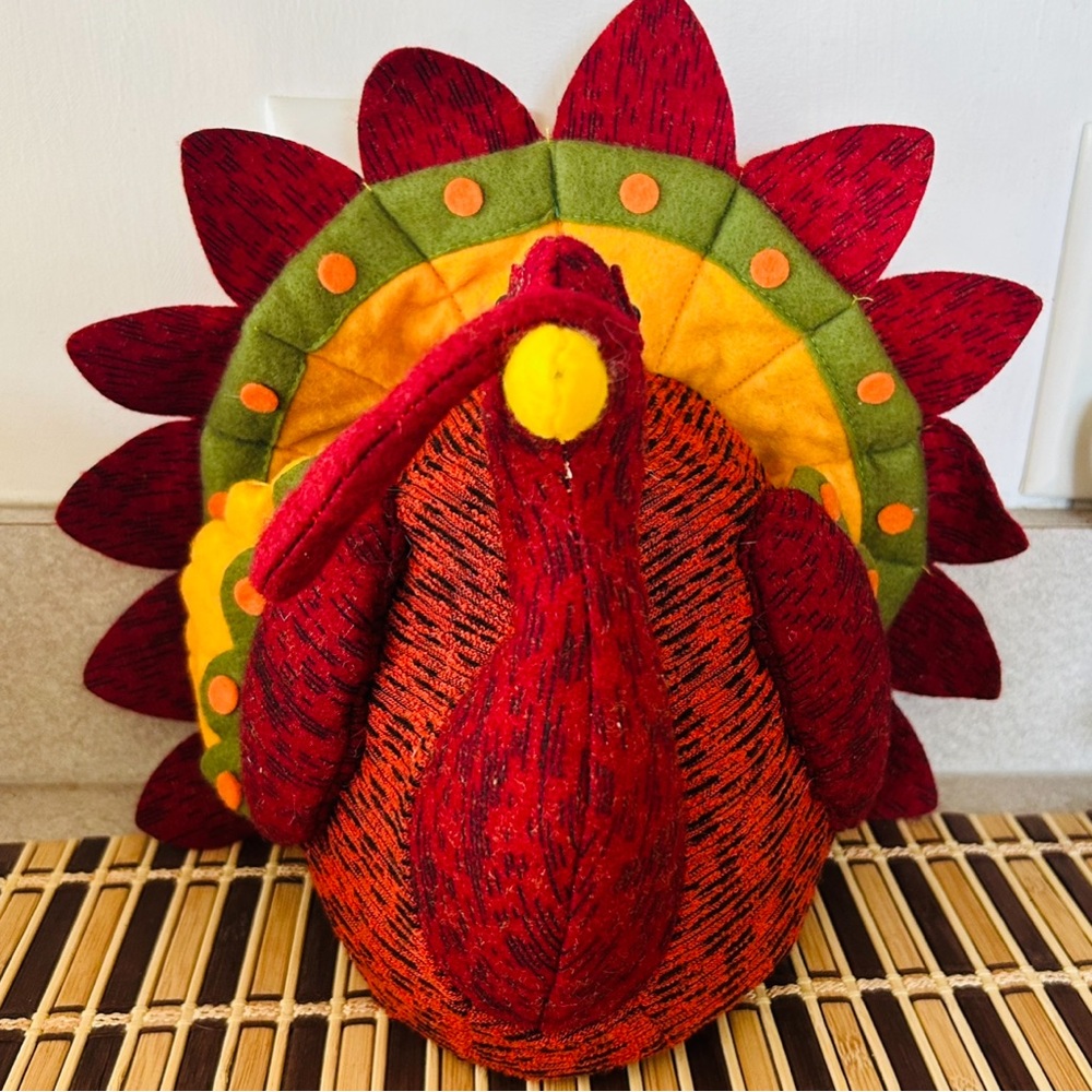 Colorful Thanksgiving Stuffed Turkey Decoration